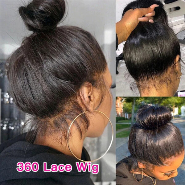 Straight Transparent 360 Lace Front Wig Human Hair Wigs - Image 2